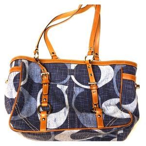 Denim Coach Tote Bag